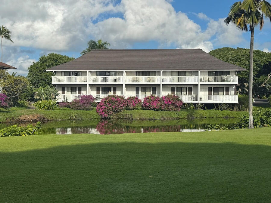 Exterior view of our unit across the lagoon